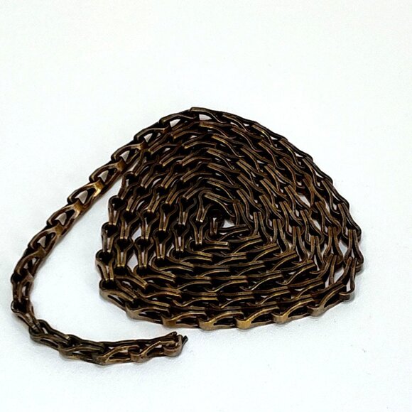 Brass Chain 65" Heavy Duty Used On Padlocks or Clock Weights Antique Circa 1910s - Picture 1 of 6